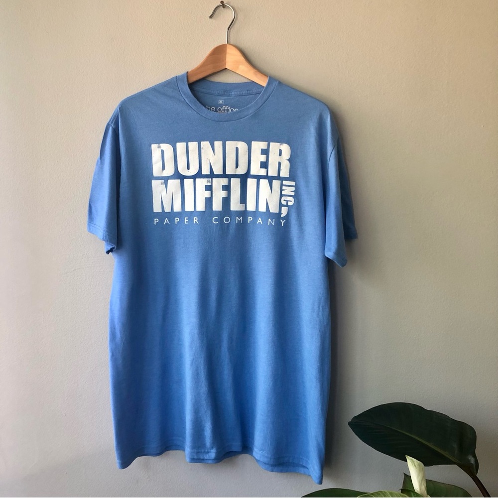 4/$25 The Office Dunder Mifflin Paper Company Blue Men’s Short Sleeve Tee